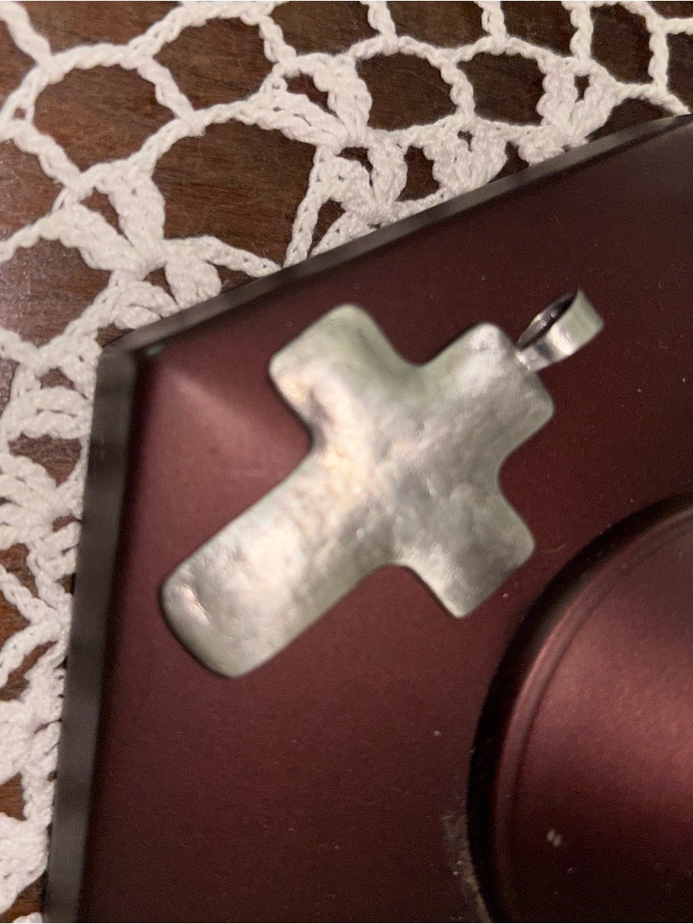 Silpada . 2 in Simple Hammered Cross Pendant - .925 stamped